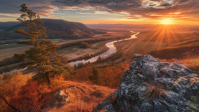 Free ai generated mountains river illustration