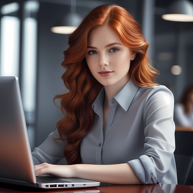 Free ai generated woman laptop illustration