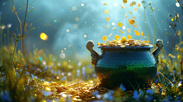 Free ai generated coins pot illustration