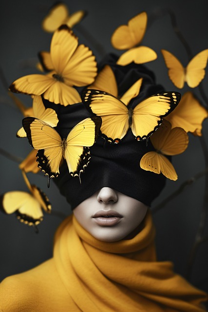 Free ai generated butterflies fashion illustration