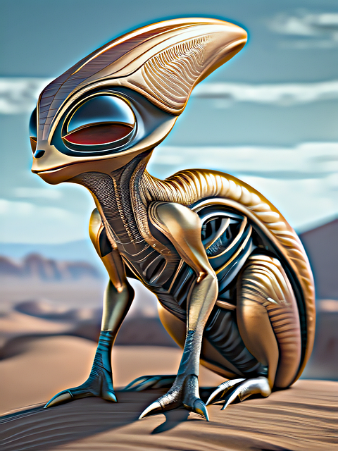 Free ai generated extraterrestrial science fiction illustration