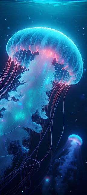 Free ai generated jellyfish aquatic creature illustration