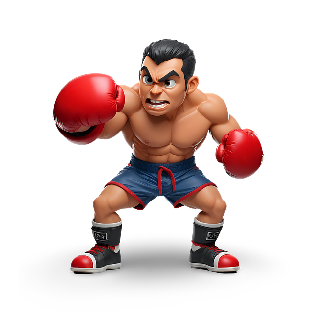 Free kickboxing boxer cartoon illustration
