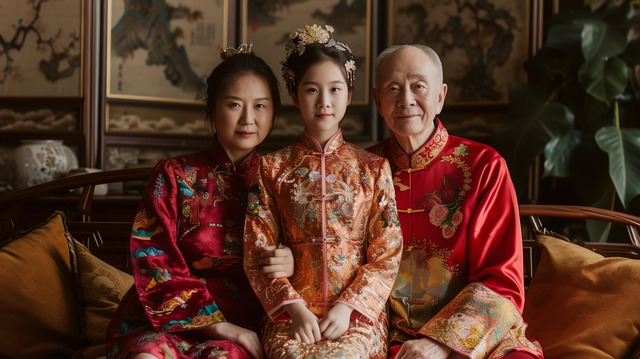Free family asian cultural illustration