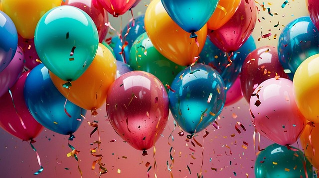 Ai Generiert, Ballons, Konfetti, Bänder
