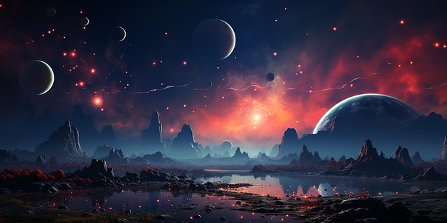 Free ai generated universe planets illustration