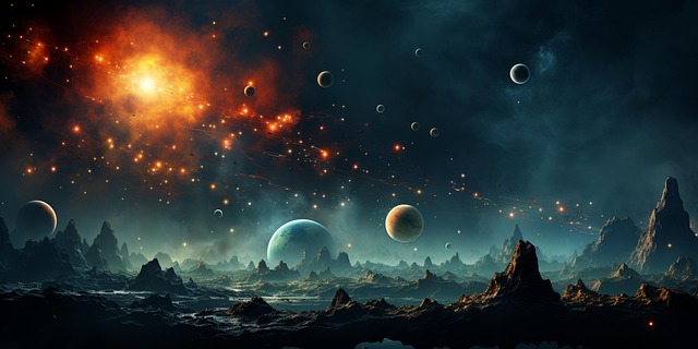 Free ai generated universe planets illustration
