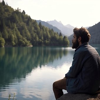 Ai Gerado, Homem, Lago, Natureza, Rio