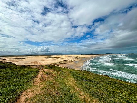 Strand, Hügel, Natur, Landschaft, Himmel