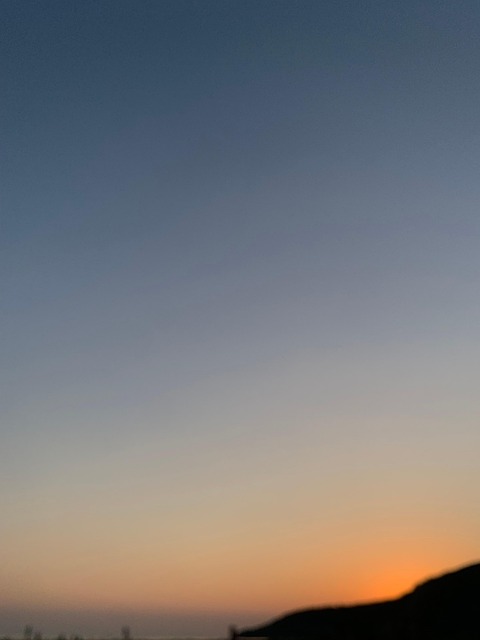 Atardecer, Cielo, Mar, Montañas