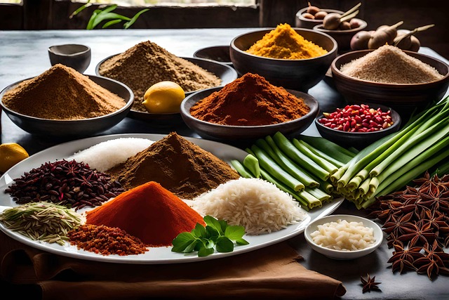 Free ai generated spices ingredients illustration