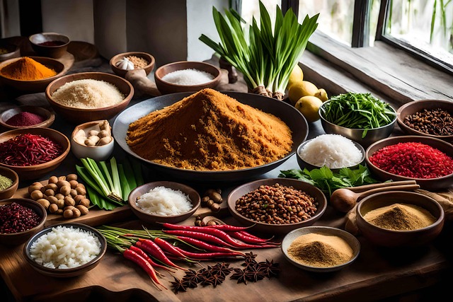 Free ai generated spices ingredients illustration