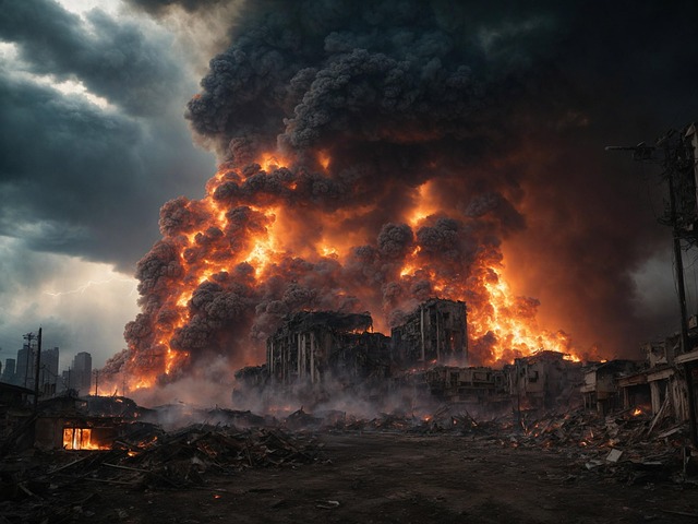 Free ai generated war fire illustration