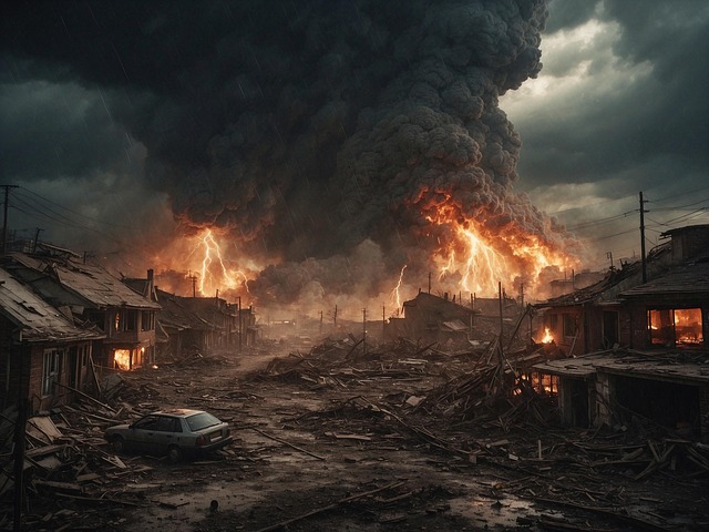 Free ai generated war fire illustration