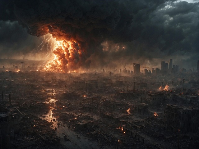 Free ai generated war fire illustration