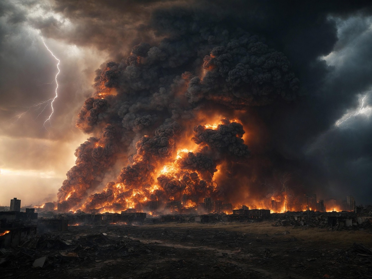 Download free HD stock image of War Fire Free war fire apocalypse illustration