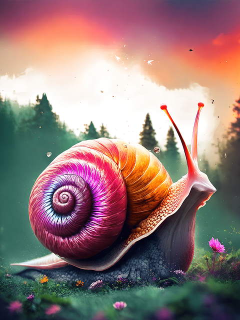 Free snail vibrant adventure illustration