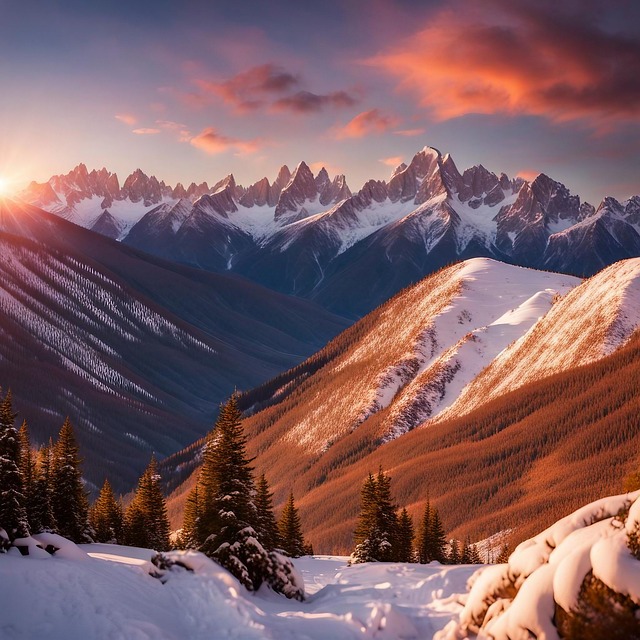 Free mountains scenic snow illustration