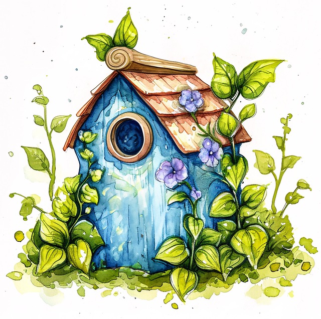 Free ai generated birdhouse nest illustration
