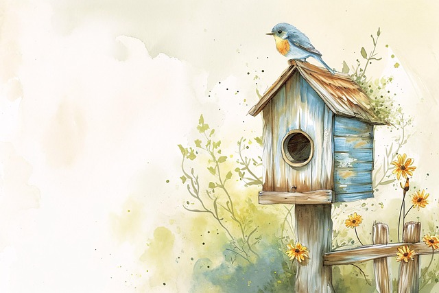 Free ai generated birdhouse bird illustration