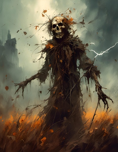 Free ai generated skull halloween illustration