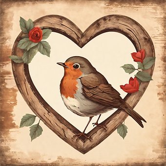 Ai Generiert, Robin, Vogel, Herz