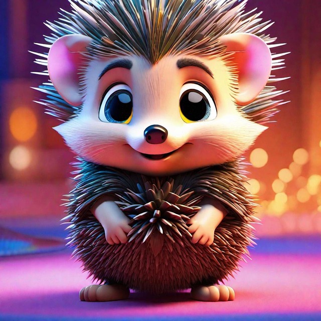 Free ai generated hedgehog prickly illustration