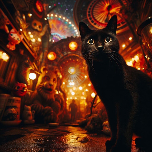 Free ai generated cat theme park illustration