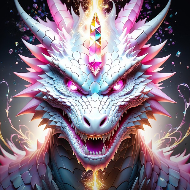 Free ai generated dragon crystal illustration