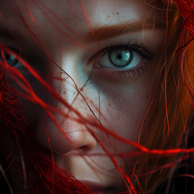 Free ai generated woman red hair illustration