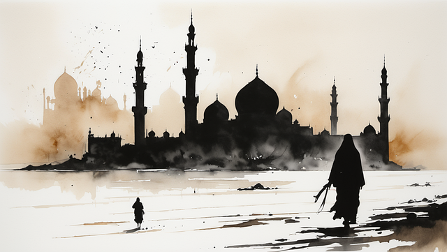 Free ai generated desert arabic illustration