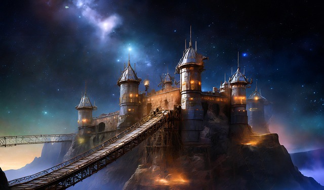 Free ai generated fortress mountain illustration