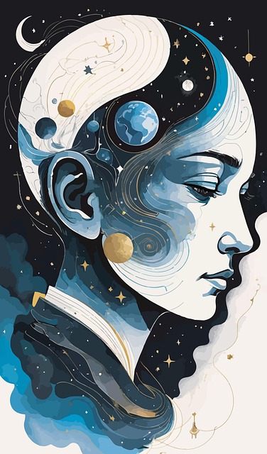 Free woman galaxy cosmos illustration