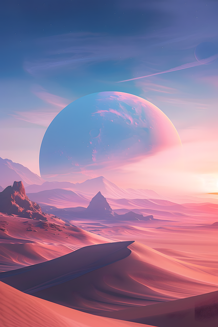Free desert planet world illustration
