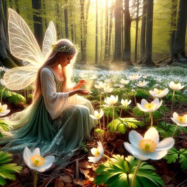 Ai Generiert, Fee, Elf, Magie, Blumen