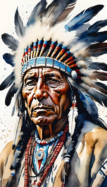 Free ai generated man native american illustration