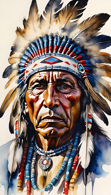 Free ai generated man native american illustration