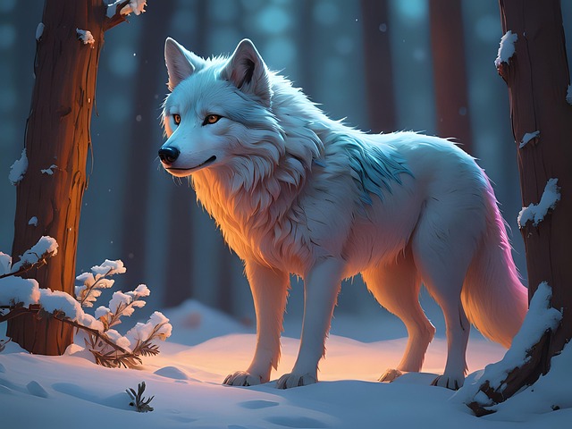 Download free HD stock image of Ai Generated Wolf Free ai generated wolf winter illustration