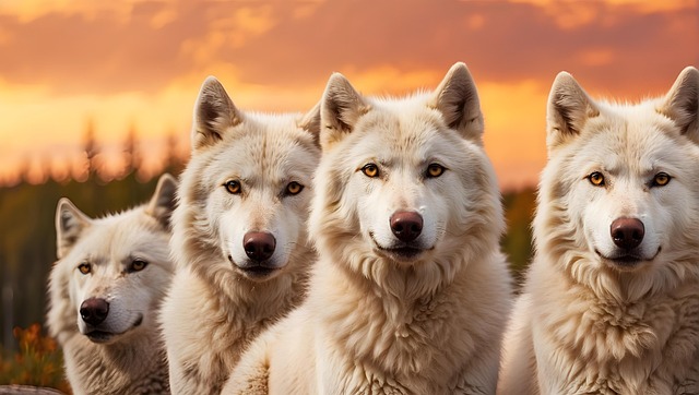 Free ai generated wolves beasts illustration