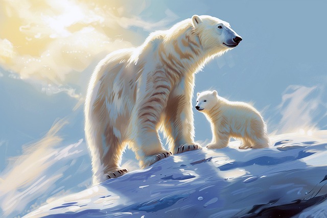 Free ai generated polar bears arctic illustration