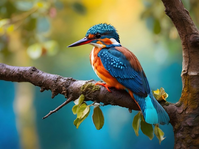 Free ai generated kingfisher bird illustration