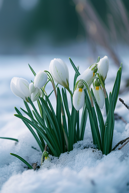 Download free HD stock image of Ai Generated Snowdrops Free ai generated snowdrops winter illustration