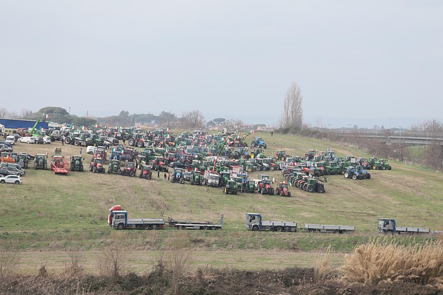 Traktorer, Landmænd, Gård, Rom, Italien