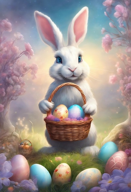 Free Ai Generated Easter Bunny illustration and picture