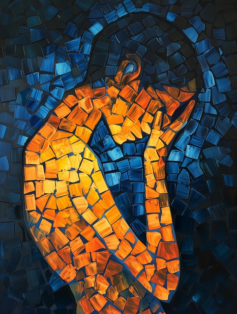 Free ai generated mosaic grief illustration