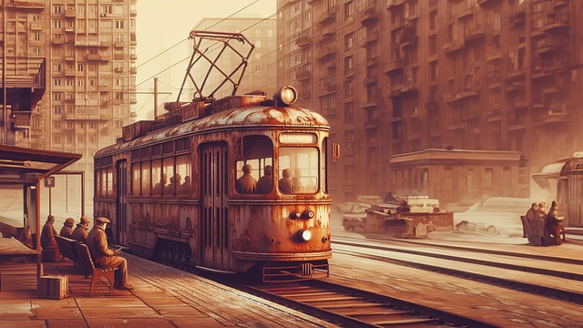 Free ai generated tram stop illustration