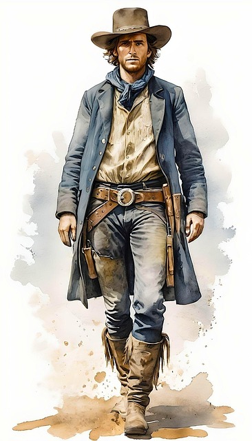 Free ai generated man cowboy illustration