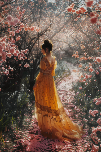 Free ai generated woman flowers illustration