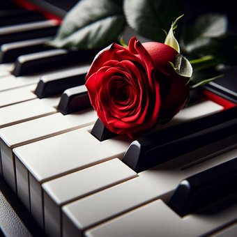 Ai Gerado, Rosa, Teclado, Flor, Bloom