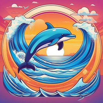 Ai Gerado, Golfinho, Mar, Oceano, Agua